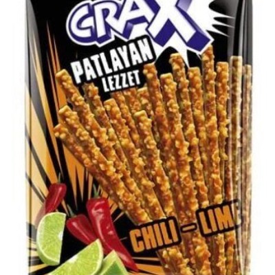 Eti Crax Crackers With Chilli And Lemon Flavor (Patlayan Lezzet Biber Ve Limonlu Cubuk Kraker) 50 Gr