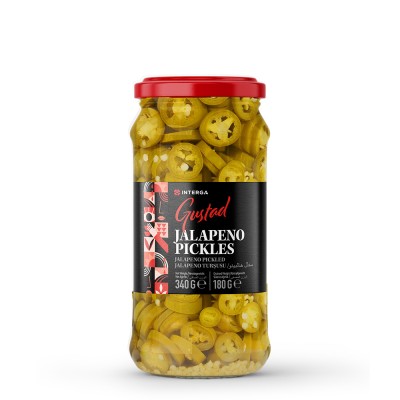 GUSTAD PEPPER PICKLES - JALAPENO 340 GR x 12